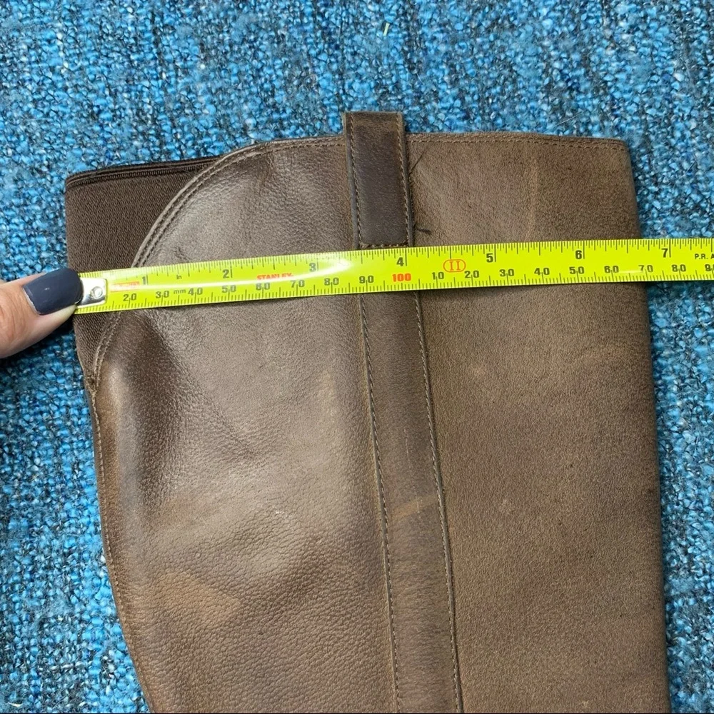Cole Haan Petra Brown Leather Riding Boots Knee High Women's Size 5.5 Side Zip